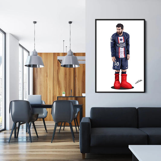 Messi's Bold Red Boots - Soccer - Poster